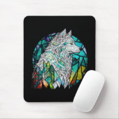 Wolf Animal Portrait Gestaltete Glass Wildlife For Mousepad (Mit Mouse)