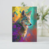 Wolf Animal Portrait Painting Wildlife Outdoor Dankeskarte (Stehend Vorderseite)