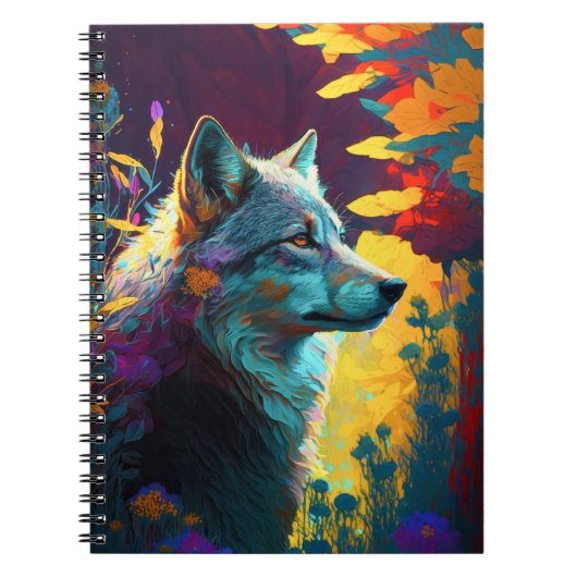 Wolf Animal Portrait Painting Wildlife Outdoor Notizblock (Vorderseite)