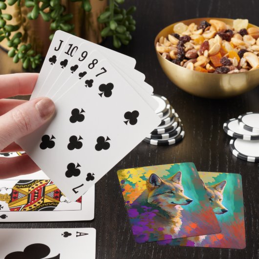 Wolf Animal Portrait Painting Wildlife Outdoor Spielkarten (In Situ)