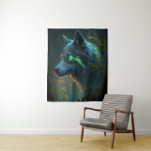 Wolf Animal Portrait Painting Wildlife Outdoor Wandteppich (Beispiel)