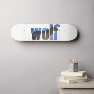 Wolf Animal Simple Modern Blue Sky Foto Skat Skateboard
