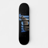 Wolf Animal Simple Modern Blue Sky Fotograf Skateboard (Vorne)