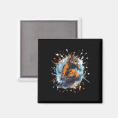 Wolf Animal Snowboarding Cool Snowboard Magnet (Vorderseite/Rückseite)