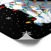 Wolf Animal Weihnachtsmannmütze Ugly Christmas Tre Poster (Ecke)