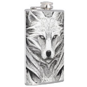 Wolf Animal Wild Nature Illustration Line Epic Art Flachmann (Rechts)