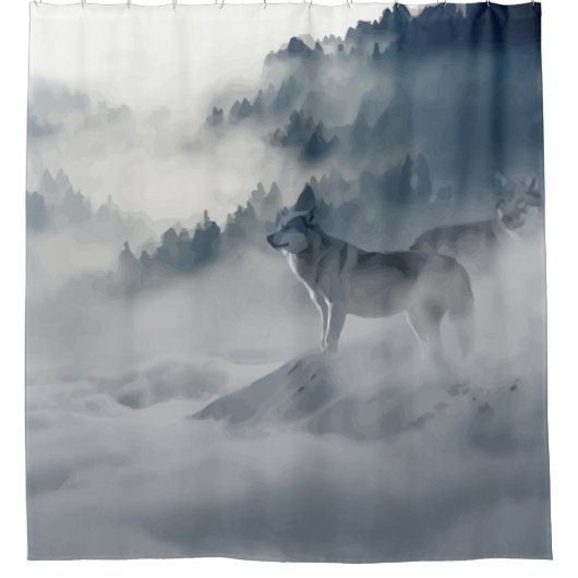 Wolf Animal Wildlife Art Duschvorhang (Vorderseite)