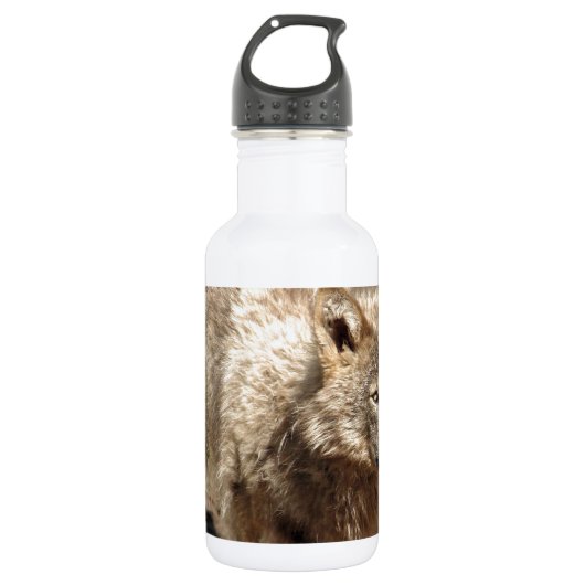 Wolf Animals Peace Liebe Naturpark Wölfe Destiny Trinkflasche (Vorderseite)