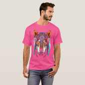 Wolf Anime Abstrakt Art Animal Face Wolf T-Shirt (Vorne ganz)