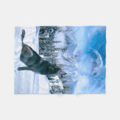 Wolf-Anruf Fleecedecke (Vorderseite (Horizontal))