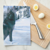 Wolf-Anruf Handtuch (Viertel Falte)