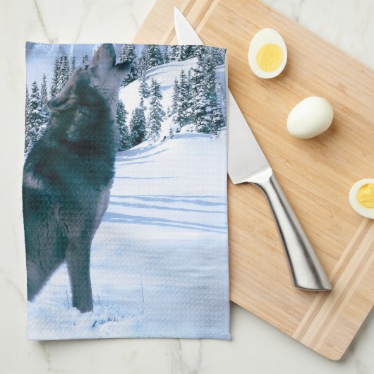 Wolf-Anruf Handtuch (Viertel Falte)