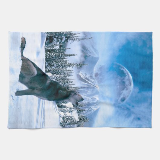 Wolf-Anruf Handtuch (Horizontal)