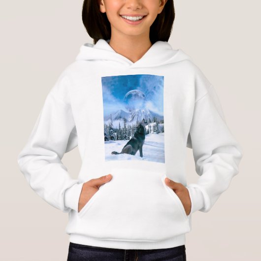 Wolf-Anruf Hoodie (Vorderseite)