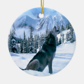 Wolf-Anruf Keramikornament (Vorne)