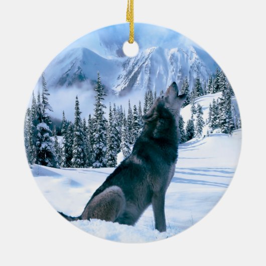 Wolf-Anruf Keramikornament (Hinten)