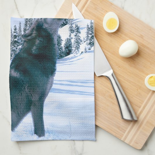 Wolf-Anruf Küchentuch (Viertel Falte)