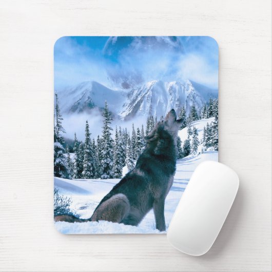 Wolf-Anruf Mousepad (Mit Mouse)