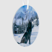 Wolf-Anruf Ornament (Vorderseite)