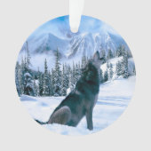 Wolf-Anruf Ornament (Vorderseite)