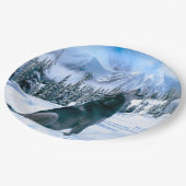 Wolf-Anruf Pappteller (Schrägansicht)