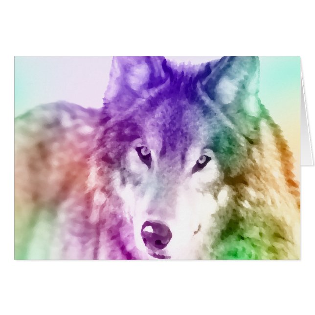 Wolf-Anstarren-Kunst (Vorderseite (Horizontal))