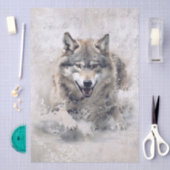 Wolf-Aquarell Seidenpapier (Handwerk)