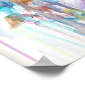 Wolf-Aquarell und Tintendruck Poster (Ecke)