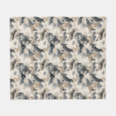 Wolf Aquarell Wölfe Bergwald Natur Fleecedecke (Vorderseite (Horizontal))