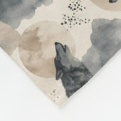 Wolf Aquarell Wölfe Bergwald Natur Fleecedecke (Ecke)
