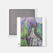 Wolf art 1 magnet (Vorderseite/Rückseite)
