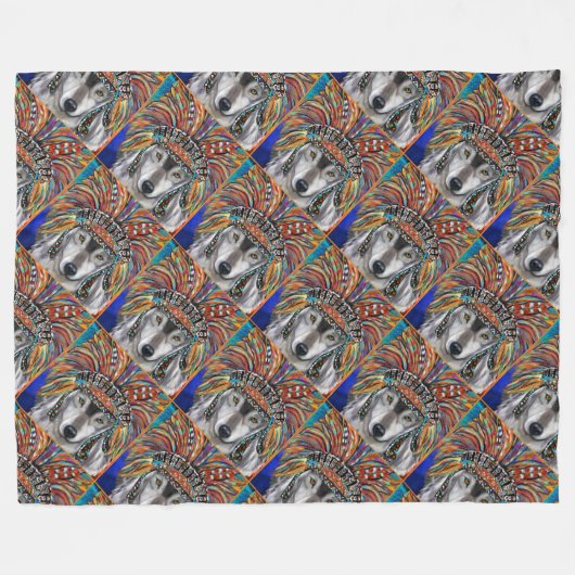 Wolf Art Fleecedecke (Vorderseite (Horizontal))