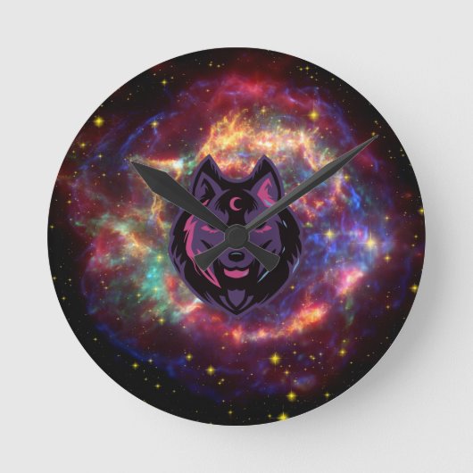 Wolf Art, Grafikdesign Runde Wanduhr (Vorderseite)