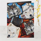 WOLF ART KARTE (Gelbe Blume)