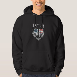 Wolf Art mit American Flag Sonnenbrille Hoodie