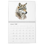 Wolf Art Pencil Wassercolor Portrait Woodland Kalender (Jan 2027)