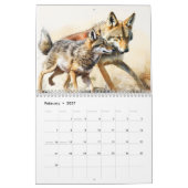 Wolf Art Pencil Wassercolor Portrait Woodland Kalender (Feb 2027)