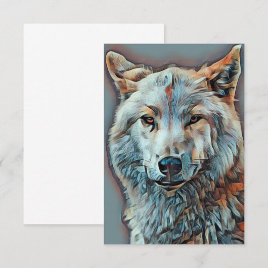 WOLF ARTISTIC PORTRAIT B EINLADUNG (Vorne/Hinten)