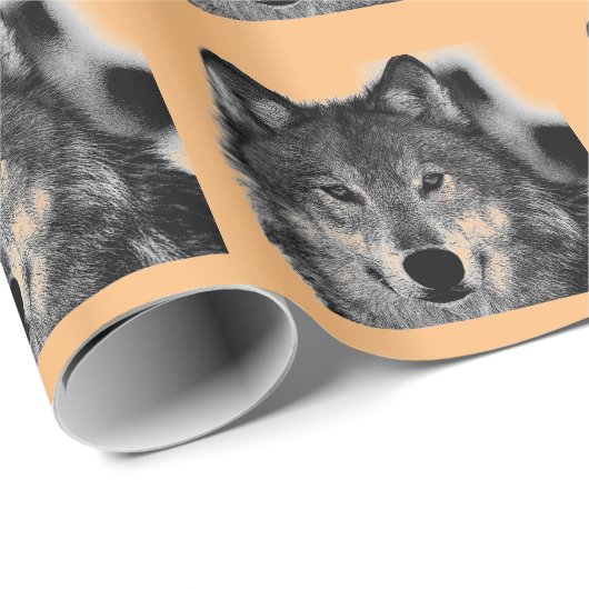 Wolf Artwork Geschenkpapier (Rolleneckpunkt)