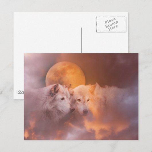 Wolf Artwork Postkarte (Vorne/Hinten)