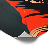 Wolf Astronaut Poster, Wolf Retro Druck, Wolf Poster (Ecke)