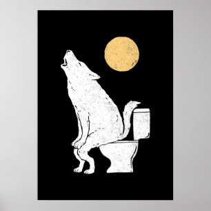 Wolf auf Badezimmer c Poster
