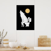 Wolf auf Badezimmer c Poster (Küche)