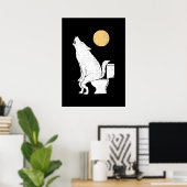 Wolf auf Badezimmer c Poster (Heimbüro)