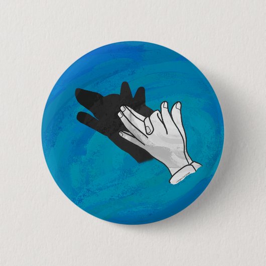 Wolf auf Blau Button (Vorderseite)