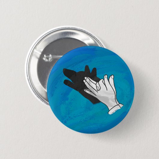 Wolf auf Blau Button (Vorne & Hinten)