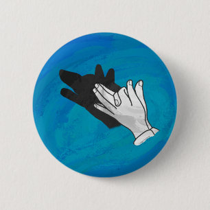 Wolf auf Blau Button