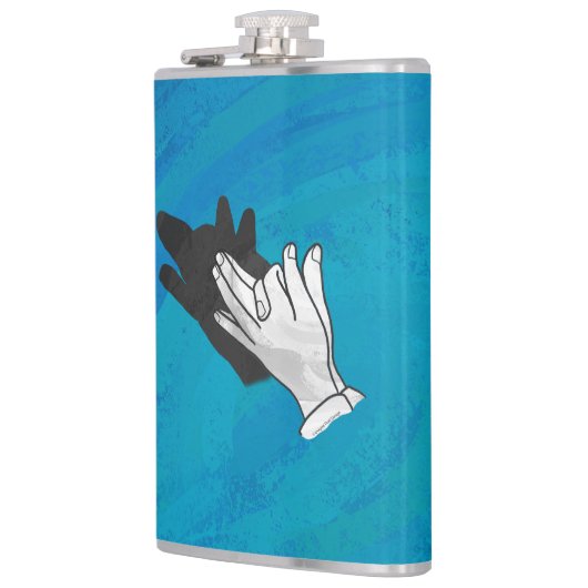 Wolf auf Blau Flachmann (Links)