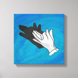 Wolf auf Blau Leinwanddruck