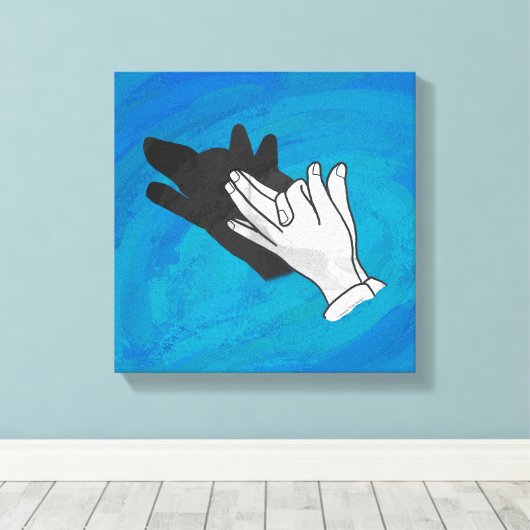 Wolf auf Blau Leinwanddruck (Insitu (Holzboden))